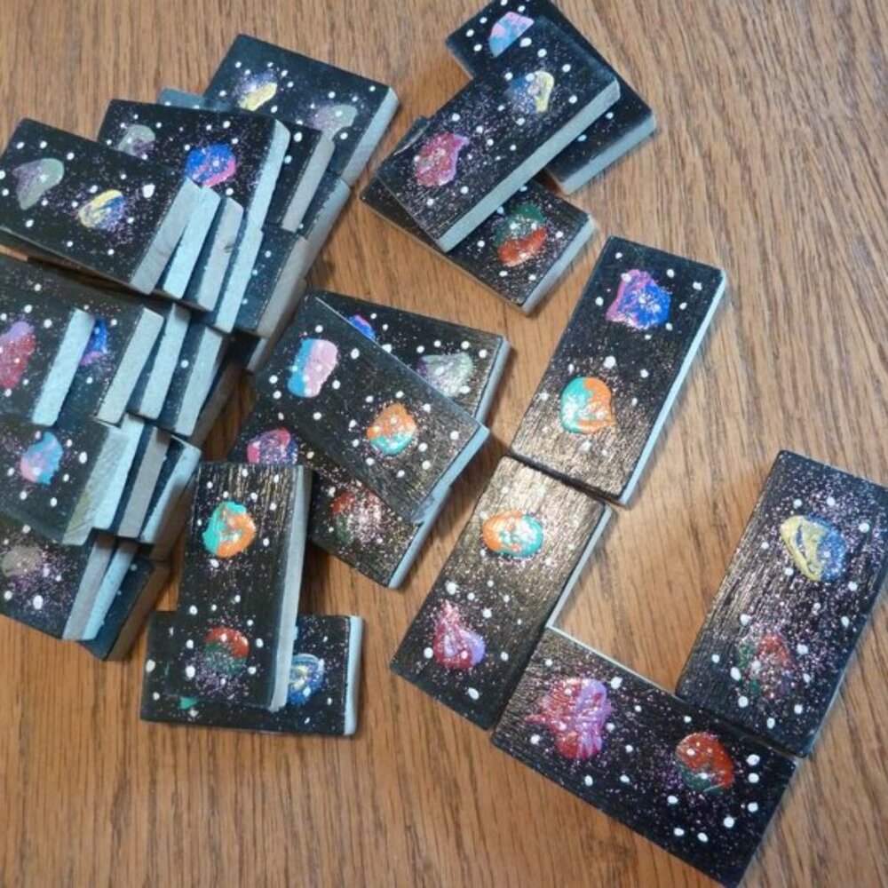Set of handmade artistic Cosmos dominoes - Picture 8 of 11